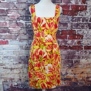 Lauren Ralph Lauren Batik-Style Floral Print Sheath Dress